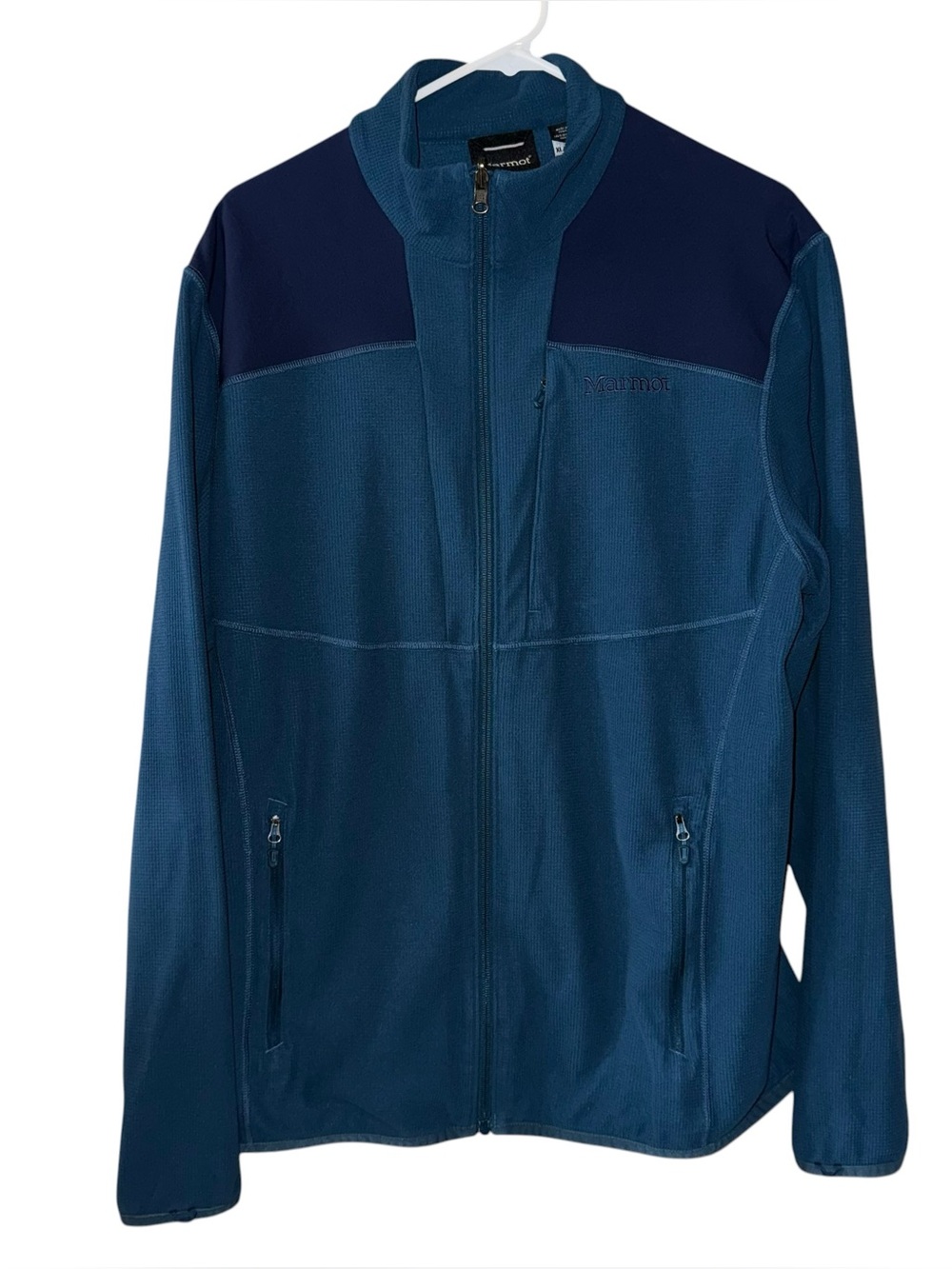 Marmot Fleece Jacket Mens Sz XL Reactor Micro Grid Blue Full Zip Polartec Jacket